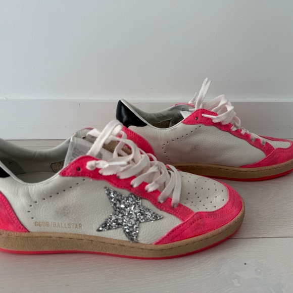 Golden Goose Ball Star Sneaker White Leather/Pink/Metallic 38/8 NIB - Picture 8 of 10